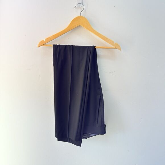 Haggar Dress Pants Mens 30x30* Black  Slim Fit Flat Front Polyester Blend Career - Picture 3 of 13